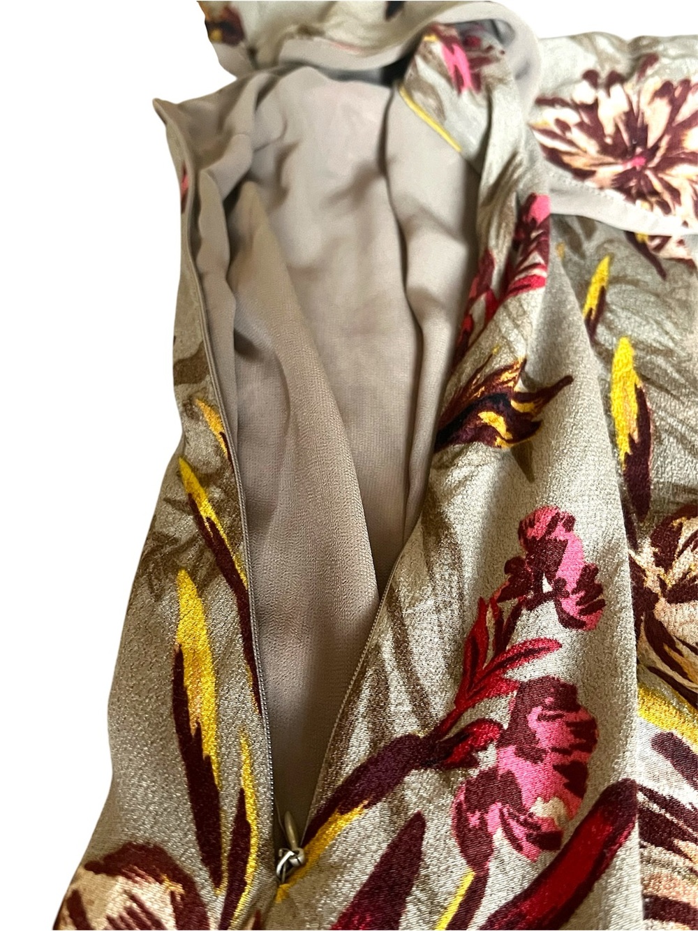 Astr One-Shoulder Floral Ruffle Dress - Beige/Green Multicolor - Picture 6 of 8